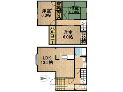 プリンスコート神田(3LDK)の間取り写真