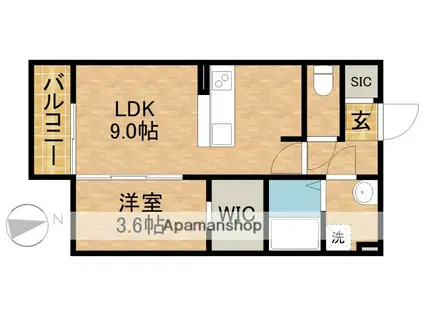 パルフェ(1LDK/2階)の間取り写真