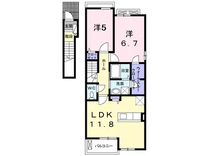 グランデ(2LDK/2階)の間取り写真