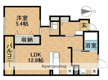 シャルム(1LDK/1階)の間取り写真