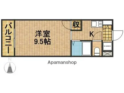 アップル第3マンション(1K/2階)の間取り写真