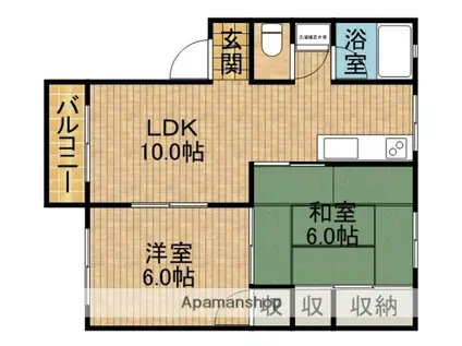 ラルゴ12(2LDK/2階)の間取り写真