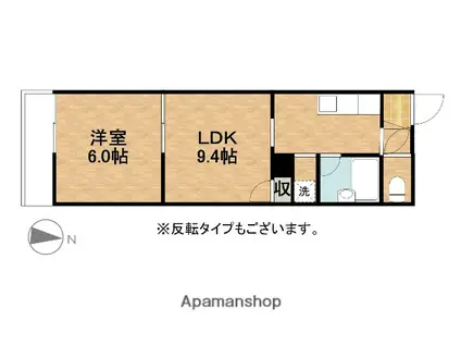 パステルグリーン(1LDK/1階)の間取り写真
