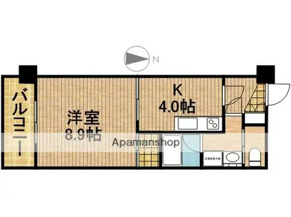 エクシード田町(1K/9階)の間取り写真