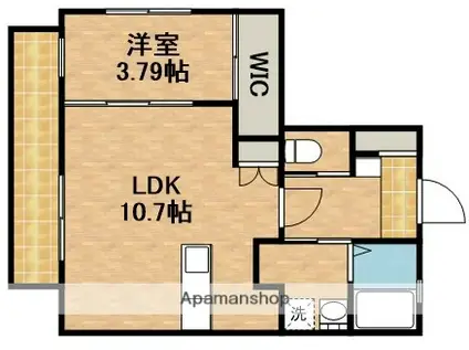 ル・リオンクリーク(1LDK/2階)の間取り写真