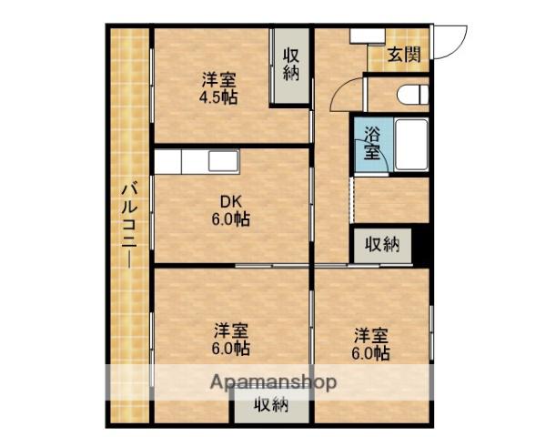 きめたマンション(3DK/3階)の間取り写真