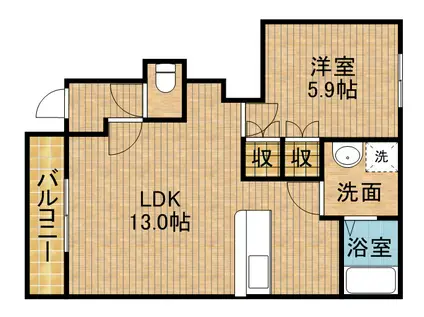 グランチェスタⅠ(1LDK/1階)の間取り写真