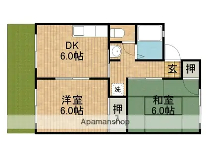 セジュールマルイチA(2DK/1階)の間取り写真