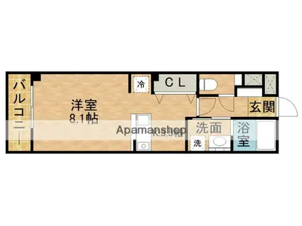 JOY HOME(1K/3階)の間取り写真