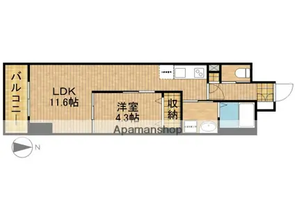 クラウドクレスト栄町(1LDK/5階)の間取り写真