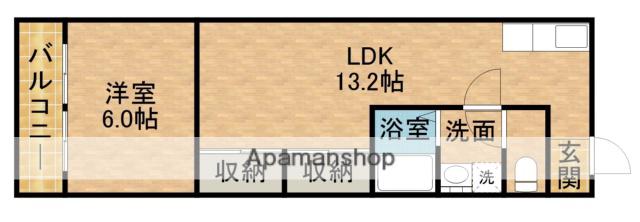 芹澤ビル(1LDK/2階)の間取り写真