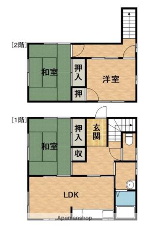 東海道本線 浜松駅 バス乗車時間:13分 本郷東バス停で下車 徒歩2分 2階建 築48年(3LDK)の間取り写真
