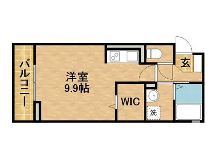 EXCEL21 Ⅵ(ワンルーム/2階)の間取り写真