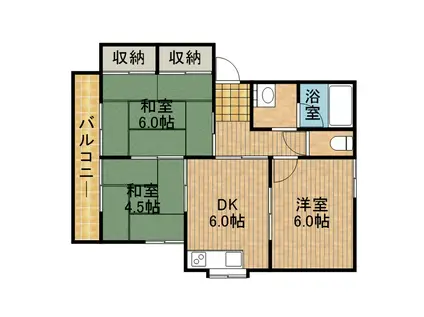 サンリーフ水守(3DK/2階)の間取り写真