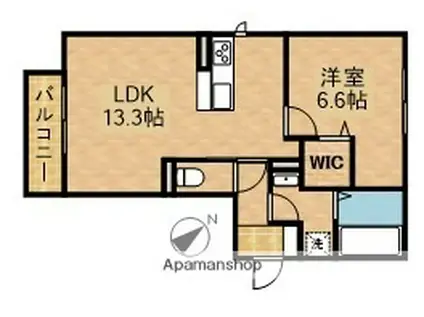 リュミエール(1LDK/2階)の間取り写真