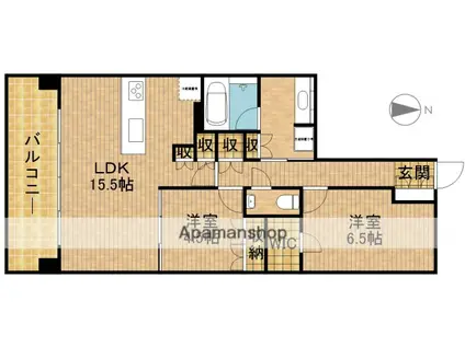 一条レジデンス西伊場(2LDK/2階)の間取り写真