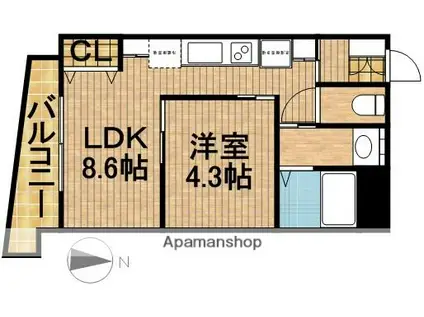 アルコ20(1LDK/2階)の間取り写真