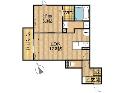 プランドール(1LDK/3階)の間取り写真