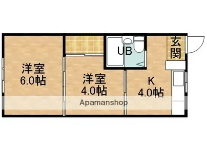 第一布橋荘(2K/1階)の間取り写真