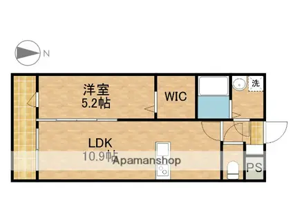 LEGRANDⅡ(1LDK/4階)の間取り写真