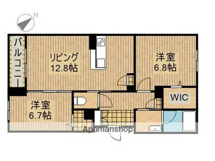 グランディア古川(2LDK/3階)の間取り写真