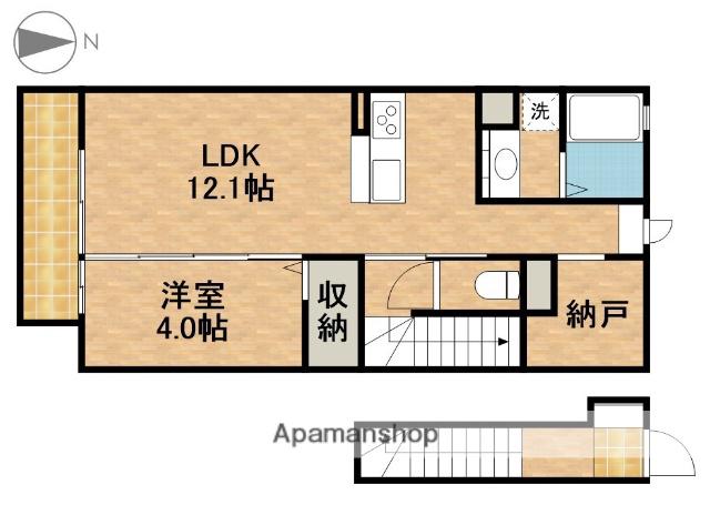 D-ROOM北島町(1LDK/2階)の間取り写真