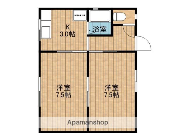 東海道本線 西焼津駅 徒歩11分 1階建 築54年(2K)の間取り写真