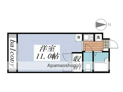 グリーンヒルズE(1K/1階)の間取り写真