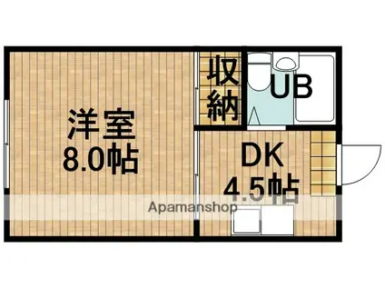 オレンジハウス(1DK/3階)の間取り写真