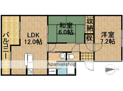 アバンテ・ヤマカ(2LDK/1階)の間取り写真