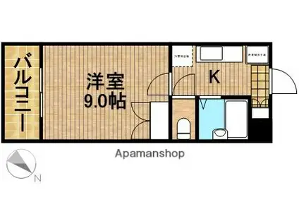 グランドゥールⅢ(1K/5階)の間取り写真