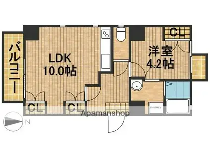 ARCO11(1LDK/6階)の間取り写真