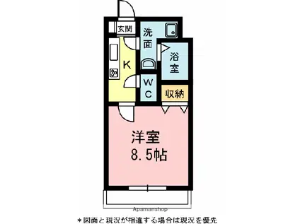 BELLKU-U(1K/5階)の間取り写真