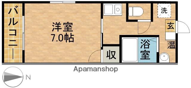 レイクルイーズ(1K/4階)の間取り写真