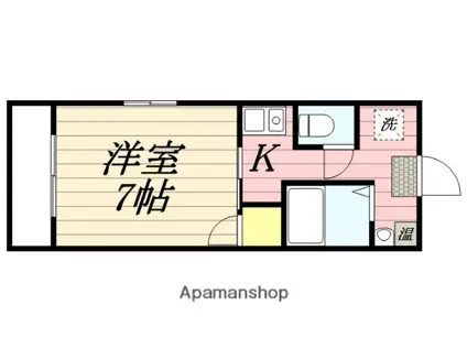レイクルイーズ(1K/4階)の間取り写真