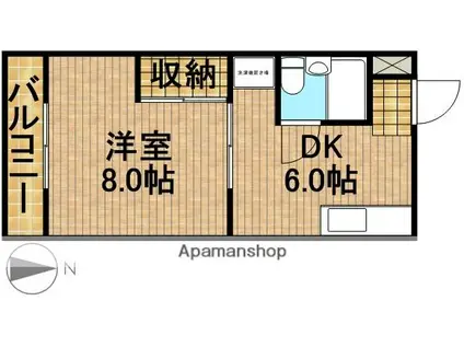 クレストアーク(1DK/3階)の間取り写真