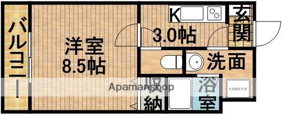 BE-FULLⅠ(1K/1階)の間取り写真