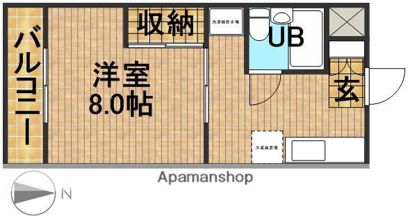 リバーハイツ今之浦Ⅰ(1DK/3階)の間取り写真