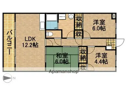 マ・メゾン蜆塚(3LDK/3階)の間取り写真