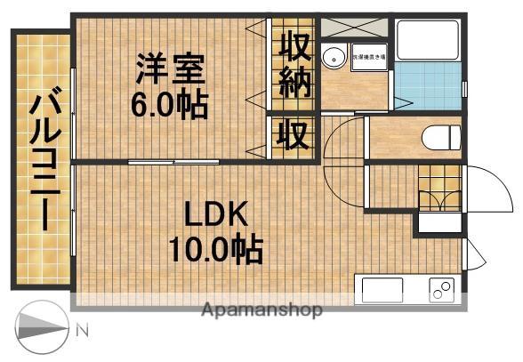 ZEUS(1LDK/1階)の間取り写真