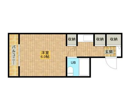 メイクスⅠ八幡(ワンルーム/3階)の間取り写真