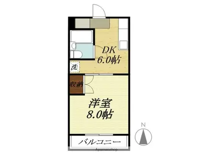 グッドフェローズ(1DK/3階)の間取り写真