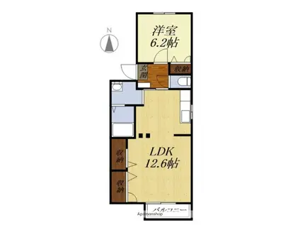 ナスキー(1LDK/1階)の間取り写真