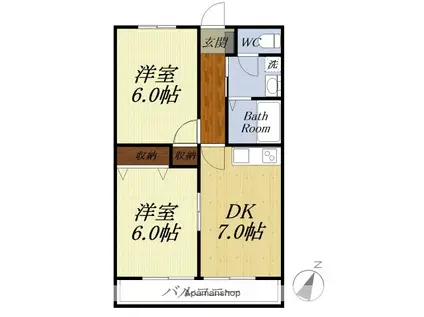 アーバンSTM(2DK/4階)の間取り写真