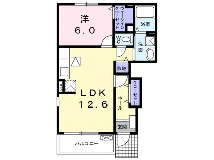 デスパシオ(1LDK/1階)の間取り写真