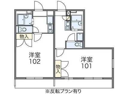 レオパレス国府台(1K/3階)の間取り写真