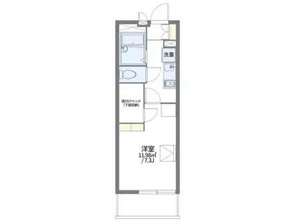 レオパレスグリーンビュー掛川(1K/3階)の間取り写真