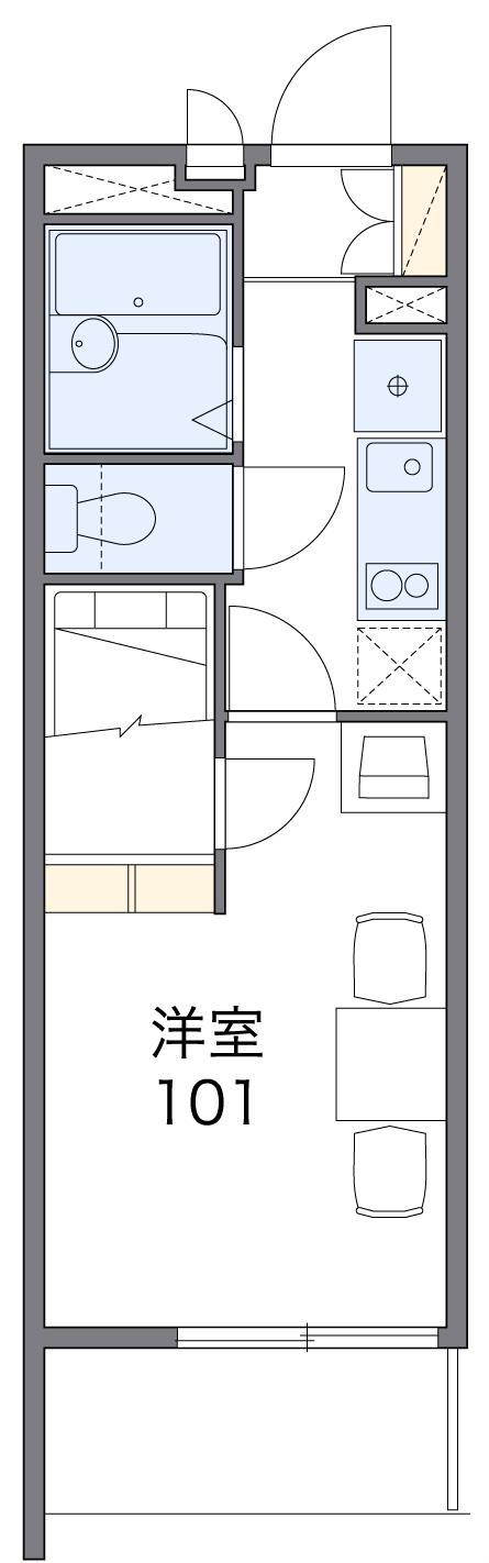 レオパレストルネード豊岡(1K/2階)の間取り写真