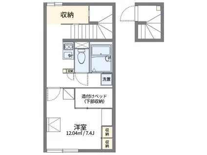 レオパレススターエンジェル(1K/2階)の間取り写真