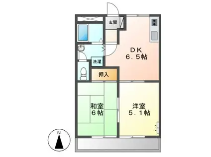 メゾンクレストール(2DK/1階)の間取り写真